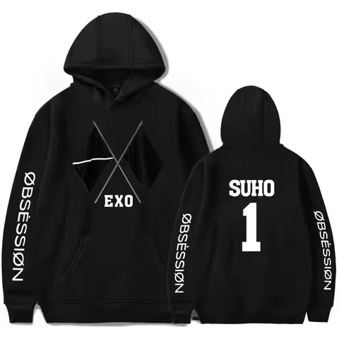 KPOP EXO NEW ALBUM Sixth Album OBSESSION WE ARE ONE EXO Print Hooded Women/Men Casual Hoodie Unisex 