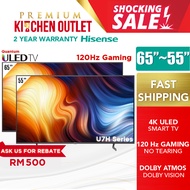 Hisense 65 Inch 120Hz Gaming 4K Quantum ULED Smart TV 65U7H | 55 Inch 55U7H | Netflix Youtube Dolby 