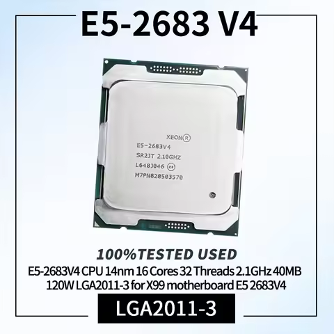 100% Tested E5-2683V4 CPU 14nm 16 Cores 32 Threads 2.1GHz 40MB 120W LGA2011-3 for X99 motherboard E5