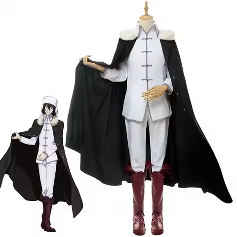 Anime Bungo Stray Dogs Fyodor Dostoevsky Cosplay Costume Audlt Men Top Pants Cape Cloak Suit Hallowe