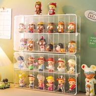 Toy Display Doll Storage Box Multi Slot Divider Acrylic Transparent Cover Dust Proof Wall Mount