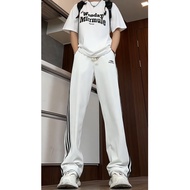 seluar tracksuit lelaki elgini tracksuit seluar slack lelaki White Striped Men's Summer Drape Casual