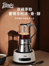 玻璃摩卡壺雙閥煮咖啡機家用小型不銹鋼意式器具手沖咖啡壺