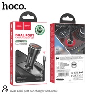 (Hoco ของแท้)  DZ11 Dual Port 2.4A หัวชาร์จ 2 ช่องชาร์จพร้อมสายชาร์จ (Type-C /Micro-USB /Lightning) aluminum alloy อย่างดี ประกันโดย Hoco Thailand