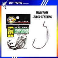 SEAHAWK 2X Strong Worm Hook Leaded for Soft Plastic Bait (1/0, 2/0, 3/0, 4/0) (2.0g/2.5g/3.0g/5.25g)