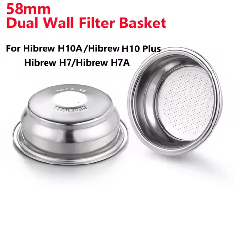 58mm 2 Cups Dual Wall Pressurized Coffee Filter Basket for Hibrew H10a/H10 Plus/Hibrew H7/Hibrew H7a