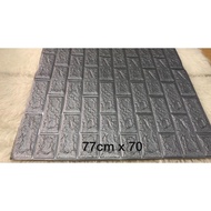 3D FOAM WALLPAPER SILVER BRICK WALL 70CM X 70CM