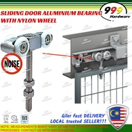 999 SLIDING DOOR ALUMINIUM BEARING NYLON WHEEL WITH BOLT &amp; NUT / BESI HOLLOW 20MM / HANGING TRACK 4 MUTE ROLLERS / GRILL