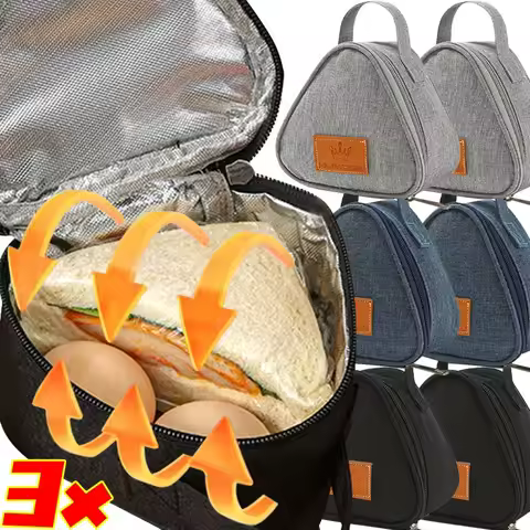 1/3x Triangular Insulation Bag Aluminum Foil Thermal Cooler Lunch Box Milk Sandwich Egg Breakfast St