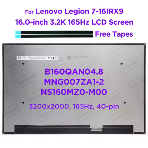 16.0-inch 3.2K LCD Screen MNG007ZA1-2 B160QAN04.S NS160MZ0-M00 for Lenovo Legion 7-16IRX9 Display Pa