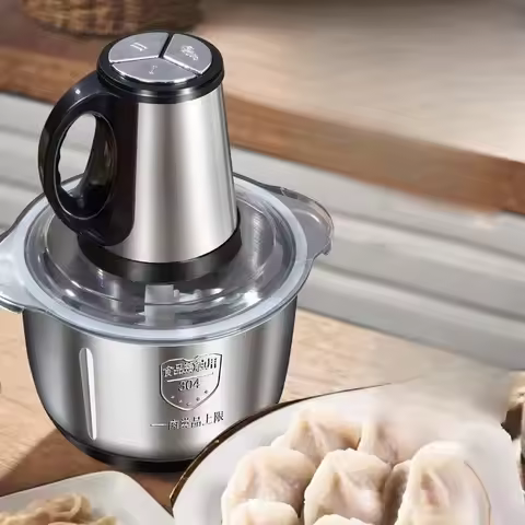 3-Speed Adjustable Food Processor, Large-Capacity Home Meat Grinder, Stainless Steel Blender, Cyclon