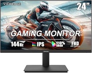 Viewedge Gaming Monitor 24 Inch FHD 144hz, IPS 1ms 1080p Computer Monitor with 110% sRGB, Bluelight