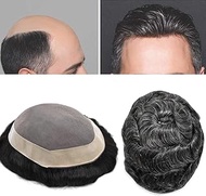FACE MIRACLE Fine Mono Mens Toupee Hairpiece Poly Coating Around Human Hair Replacement System Durab