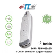 new Belkin F9H410SA2M / F9H402SA2M 4-Way Home Surge Protector Power Socket (2m)