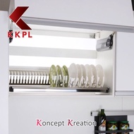 KKPL Kitchen Cabinet SUS304 Stainless Steel Single Tier Dish Rack Storages | Home Renovation