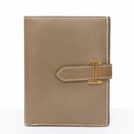 HERMES Bearn Compact etaupe brown GHW H strap epsom wallet
