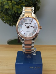 นาฬิกาชายRHYTHM เครื่องAuto สแตนเลส 2K กระจกกันรอยSapphire เครื่องญี่ปุ่น ประกันศูนย์