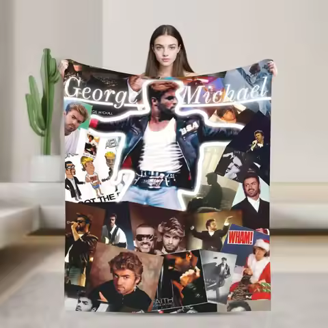 George Michael Music Blanket Travel Office Flannel Throw Blanket For Living Room Soft Warm Design Qu