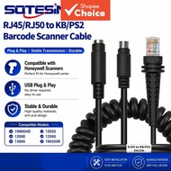 SOTESIN Compatible with Honeywell 1900GHD1300G Barcode Scanner, Spring Data Cable for Keyboard/PS2 P