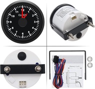 52mm Format High Precision Clock Gauges Red Backlight Instrument Hour Meters 0~12 Hours for Car Boat