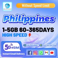Philippines eSIM 🇵🇭 60-365 Days 1-5GB Data | Instant 24h Email Delivery|5G High Speed data eSIM ⚡