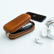 本革 植鞣革 【 壓褶雙層收納包 】 駝色 小物袋 零錢包 壓褶 iQOS 皮革 父親節 HZ03K
