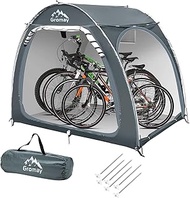 Outdoor Bike Storage Shed Tent, Portable Bicycle Motorcycle Storage Shed with Spare Pole and Rain strip for 4 Bikes, PU4000 Waterproof Silver Coated Oxford Bike Cover, Foldable Bicycle Shelter