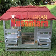 kandang ayam/kurungan ayam jago/adu/80x52x65 atap genteng metal pasir