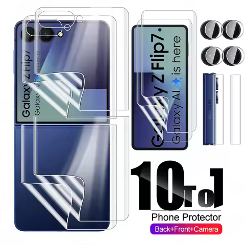 10 in 1 For Samsung Galaxy Z Flip7 5G Front Back Hinge Hydrogel Film Camera Glass Screen Protector Z