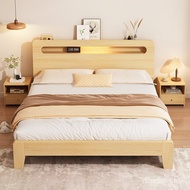 Simple 1.5M Modern 1.8M Economical Household M Single Bed Frame 1.2m Solid Wood Bed Double Bed Renta