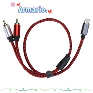 ARMARIO Type C Male to 2RCA Male Audio Cable, Gold Plating Plug and Play USB C to 2RCA, Flexible to 