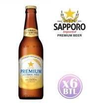 SAPPORO - Sapporo 日本版樽裝 Premium 無酒精啤酒 334毫升 x 6樽