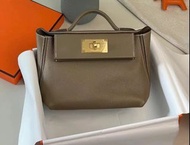 B stamp 全新愛馬仕 Hermes mini 2424 大象灰金扣