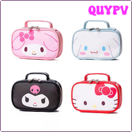 QUYPV Sanrio Tas Kosmetik อะนิเมะ Cinnamoroll เฮลโลคิตตี้น่ารักการ์ตูนคาวาอี้เดินทางกระเป๋าเครื่องสำอางของใช้ในห้องน้ำของเล่นของขวัญเด็กผู้หญิง