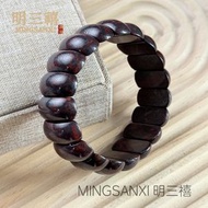 和田玉紅伊丁雞血石手鏈 玉石雞血玉手串 隕石龍鱗竹節手排