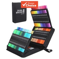 Dual-Ended Brush & Fine Tip Art Pens 168 Colors for Coloring, Drawing & Crafting