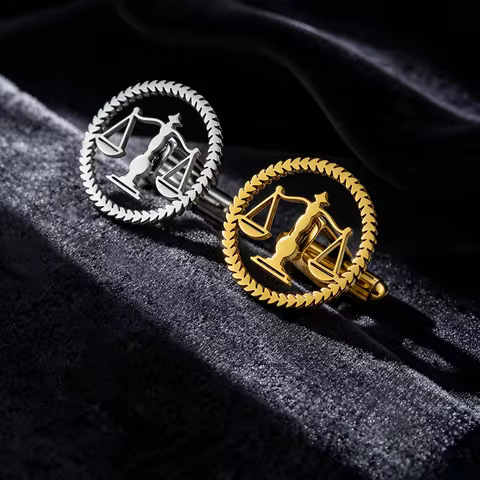 Libra Cufflinks, Male And Female Lawyers Judges Law School Students Jewelry Accessories, Suits Shirt