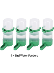 4入組/套鳥飼料器,自動餵飲鸚鵡水的容器,鳥食分配器,適用於鸚鵡鳥籠配件