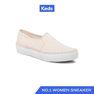 KEDS รองเท้าผ้าใบ แบบสวม รุ่น DOUBLE DECKER WHIPSTITCH FOXING สีชมพูอ่อน ( WF66649 )