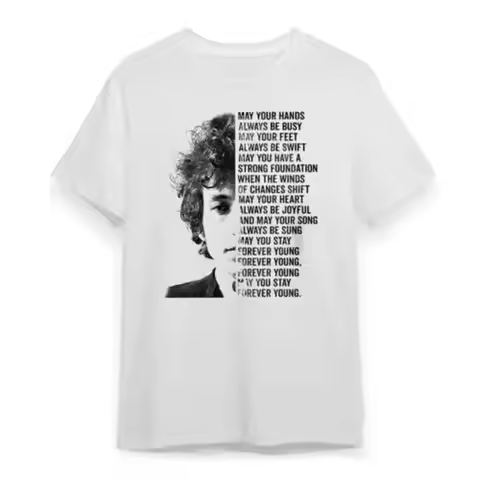 Bob Dylan Forever Young Lyrics T Shirt Music Vintage Cotton Size