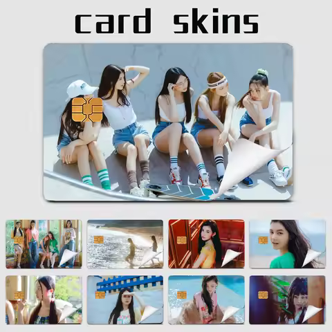NewJeans Mini Album New Jeans Concept Photos Stickers 4pcs PVC Credit Card Skin Removable Self-adhes