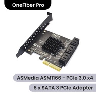 PCIe 3.0 x4 ASMedia ASM1166 – 6 x SATA3 Port PCIe Adapter / Card
