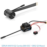 Combo HOBBYWING EZRUN MAX10 G2 (80A ESC + 3652 G3 Motor) Motor + Speed For Car Use