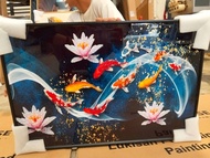 lukisan Porcelain Painting 5D Diamond Crystal lukisan gambar ikan koi ukuran 60x80cm