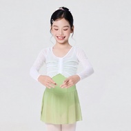 Versatile Solid Color Front pleated Ballet Pink Shirt Breathable Soft Mesh Pullover for Toddlers Gir