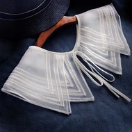 Kolar organza tiruan untuk wanita, kolar tiruan serbaguna, kolar palsu anti-dedahan, kolar baju pals