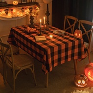🎃Halloween Tablecloth Antifouling Halloween Plaid Tablecloth Table Decoration Holiday Background Clo