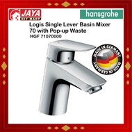 Hansgrohe HGL 71070000 Logis Single Lever Basin Mixer 70 with Pop-up Waste JAYA DIY MART