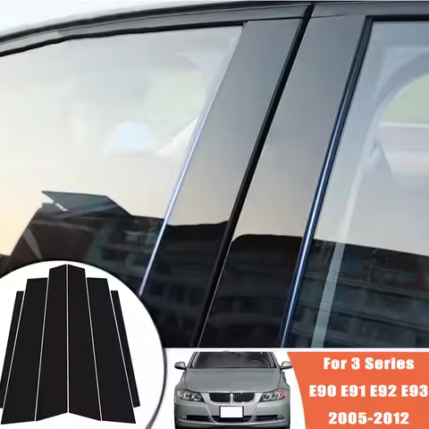 For BMW 3 Series E90 E91 E92 E93 2005-2012 2006 Window Trim Covers Center Film Column B C Pillar Pos