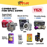 COMBO Set for Spec 60mm Y15ZR REDLEO ESR Block X2-PRO CNC SuperHead V3 Pro oval throttle body 19/22m